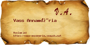 Vass Annamária névjegykártya