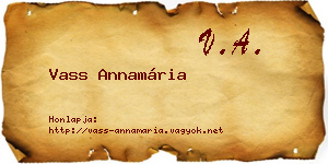 Vass Annamária névjegykártya